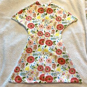 Pink Poppy Fleece Zipadee-Zip Swaddle Transition, Small 4M-8M